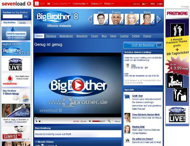 Web-Video parallel zu TV-Sendung: Big Brother