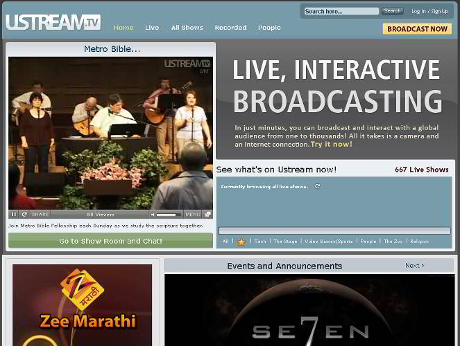 Live-Streaming: Ustream.tv